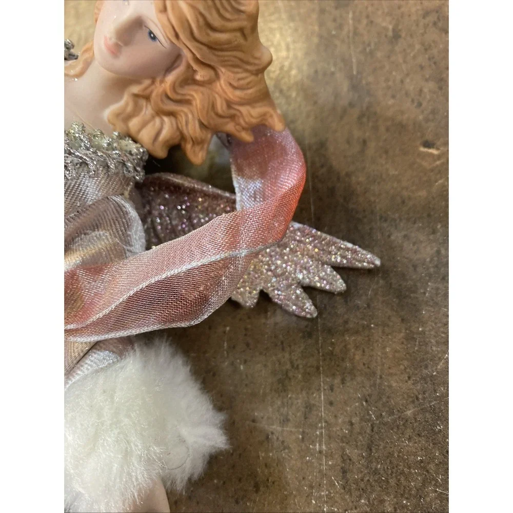 Set of 3 Vintage Victorian Pink Angel Ornaments 9